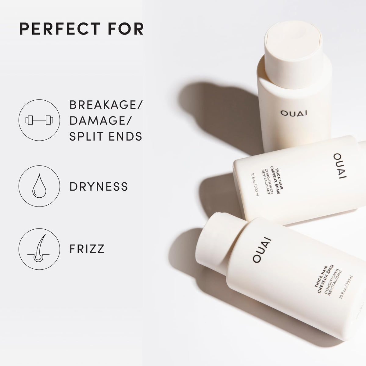 OUAI Thick Hair Conditioner Refill, Moisturizing and Frizz-Fighting, 32 Oz