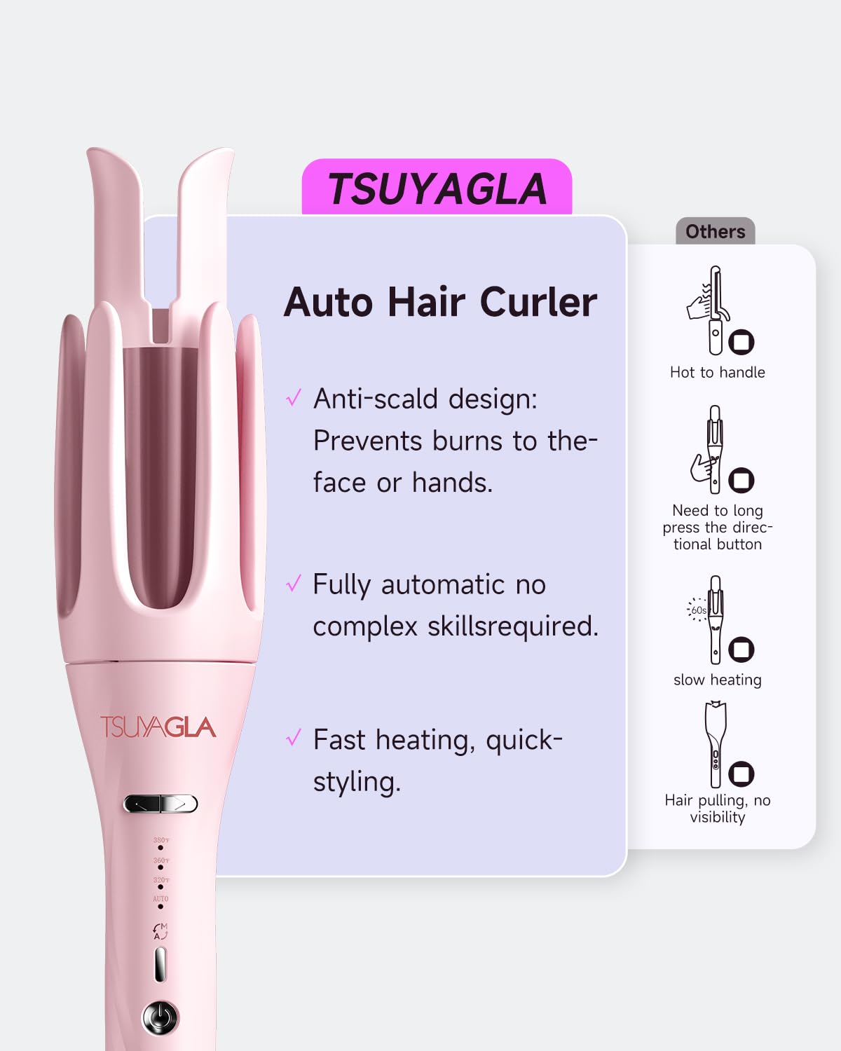 3-in-1 Automatic Curling Iron with Ceramic Barrels