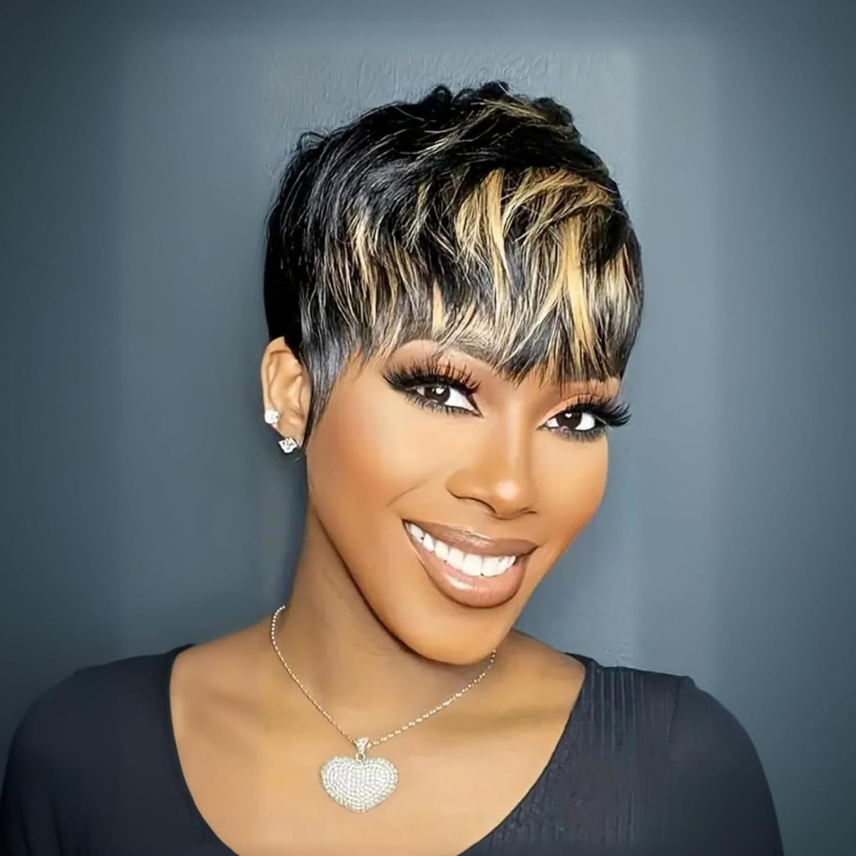 Besteffie Short Pixie Cut Human Hair Wig, Glueless Layered Style