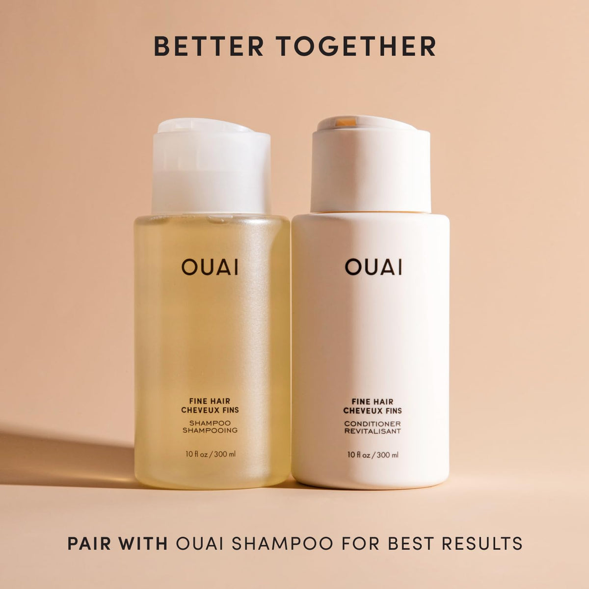 OUAI Fine Hair Conditioner Salon Size with Keratin, Biotin & Chia Seed Oil