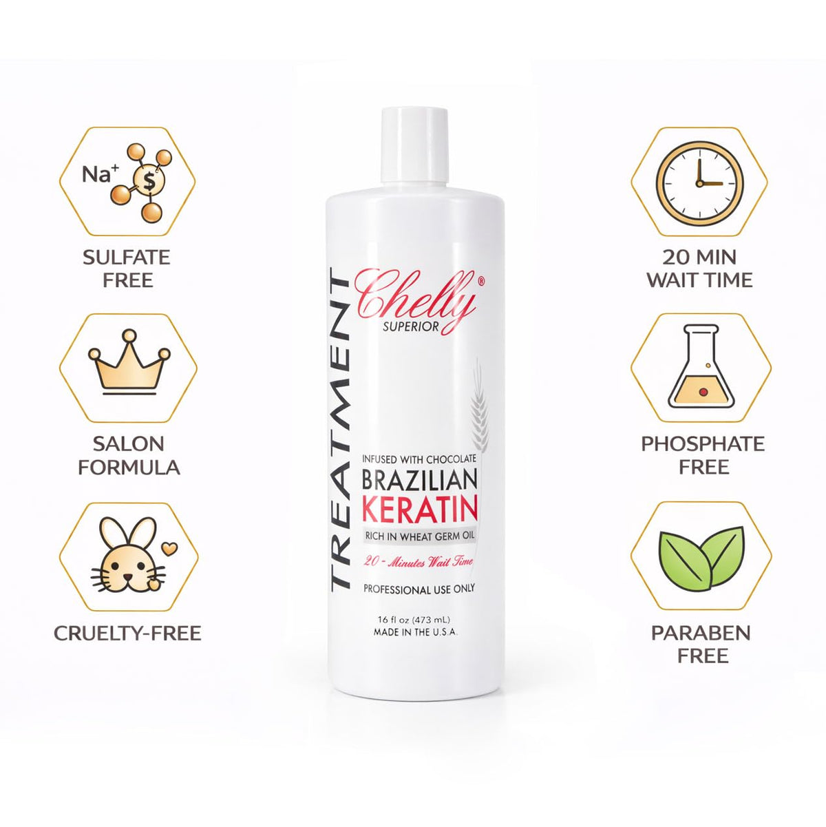 Chelly Brazilian Keratin Hair Straightening & Smoothing Treatment
