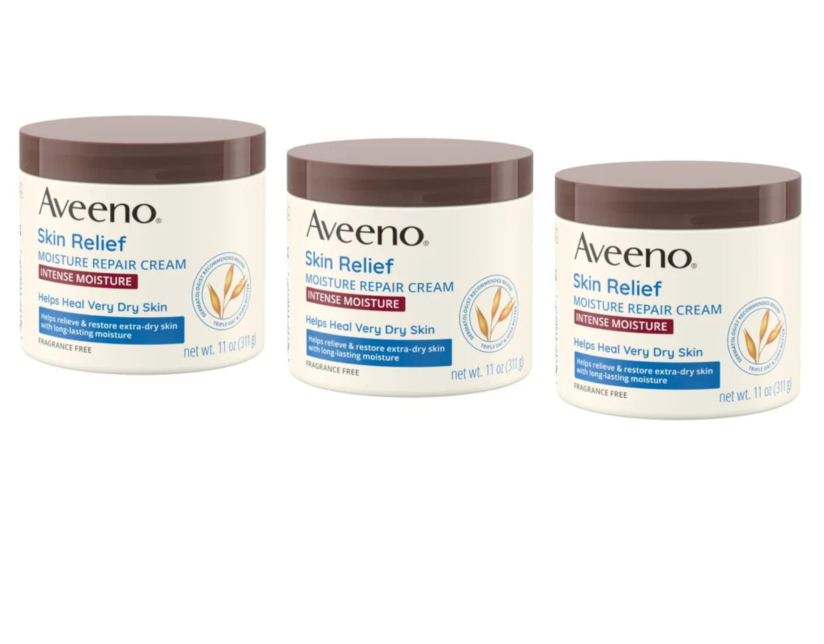 Aveeno Skin Relief Intense Moisture Repair Cream, 11 oz, Pack of 3