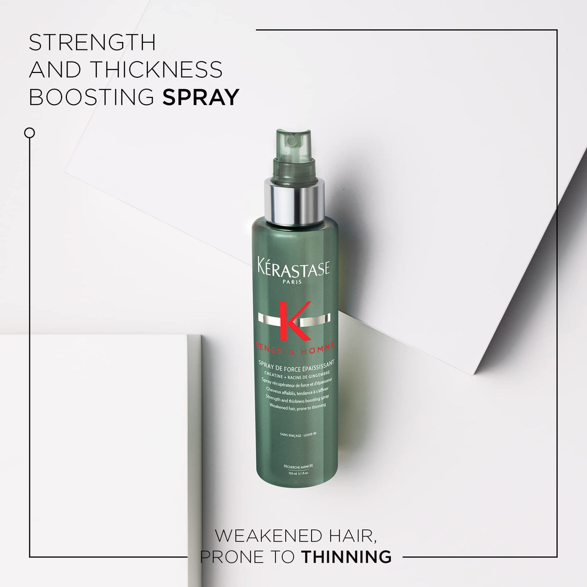 Kerastase Genesis Homme Thickening Hair Spray for Men, 5.1 Fl Oz