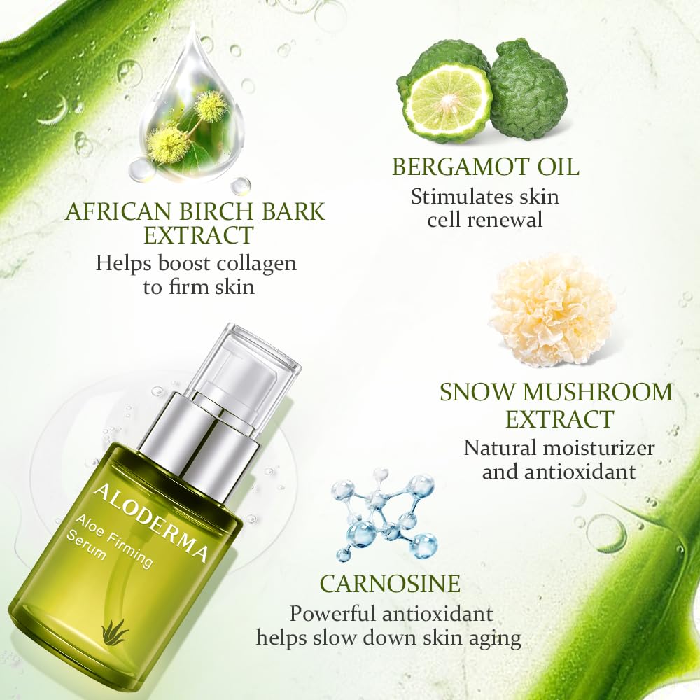 Aloderma Aloe Vera Face Serum with Hyaluronic Acid, 1.7 oz