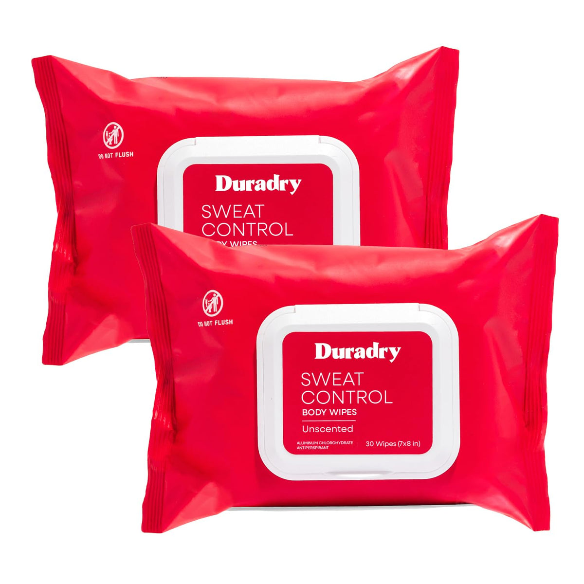 Duradry Unscented Sweat Control Body Wipes, 30 Count