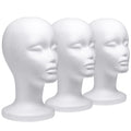Foraineam 3-Pack 12-Inch Foam Female Wig Head Mannequins