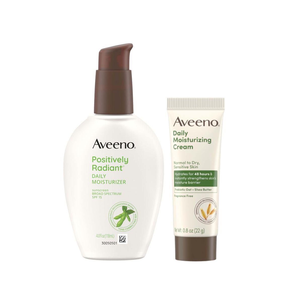 Aveeno Skincare Bundle, SPF 15 Facial Moisturizer & Daily Moisturizing Cream