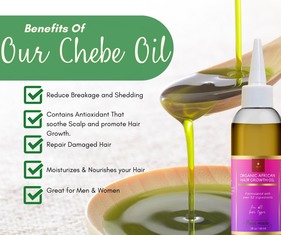 Chebe Hair Growth Oil with Rosemary, Fenugreek and Castor Oil, 5 oz