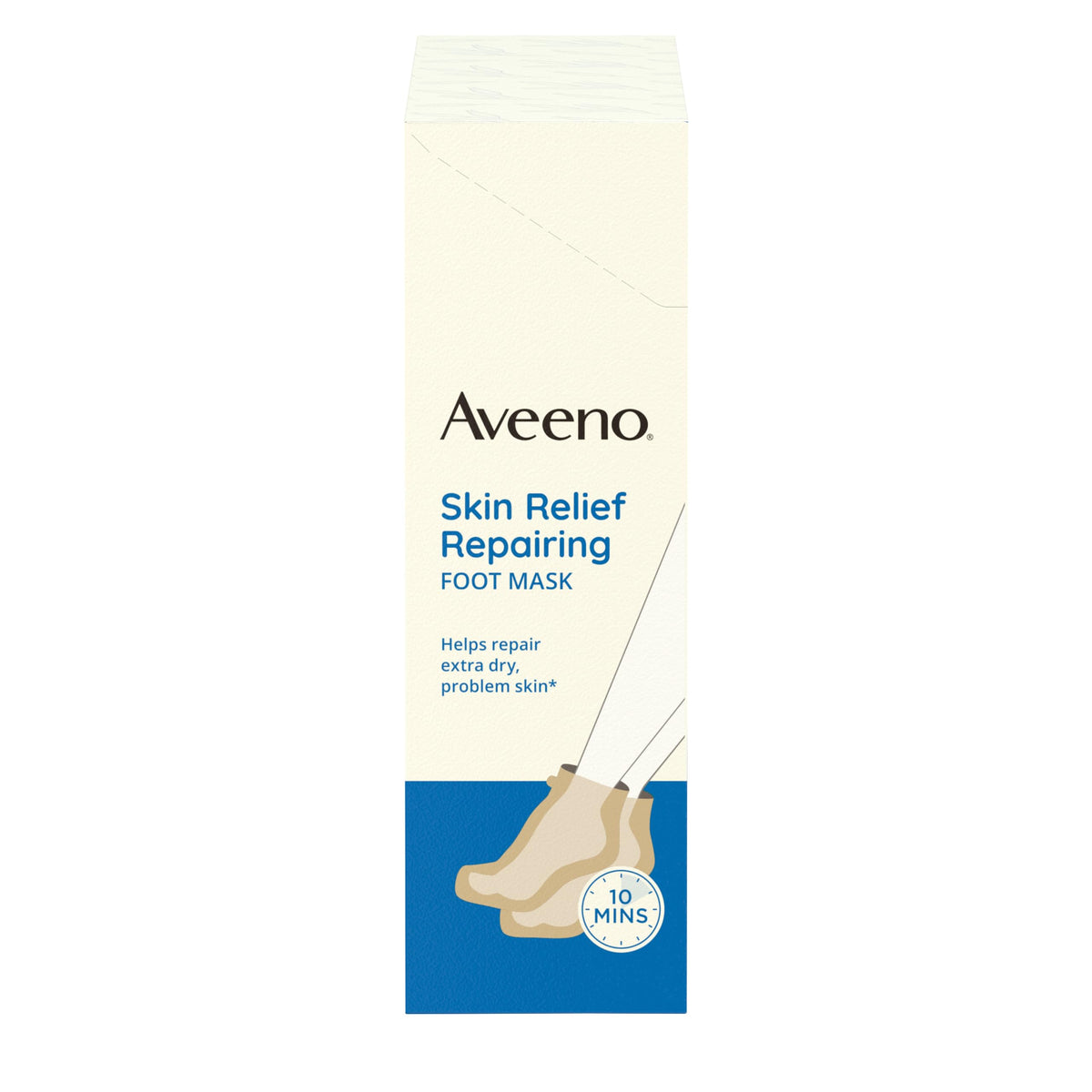 Aveeno Skin Relief Repairing Foot Mask with Prebiotic Oat & Shea Butter, 6 Pairs