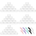 Refillable Cosmetic Sample Jars, 10g, 100 Pack with Lids and Spatulas