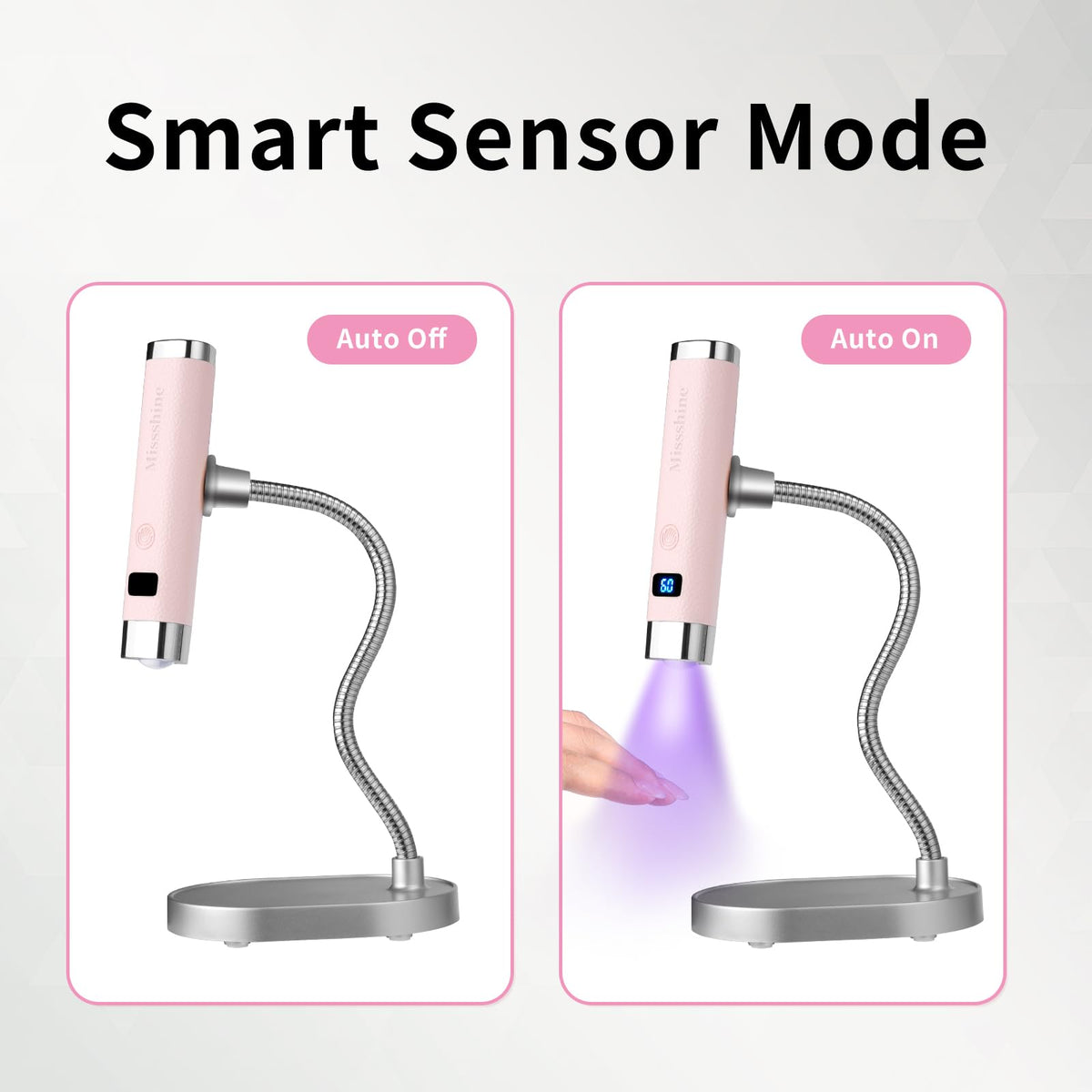 Missshine Cordless UV/LED Nail Lamp for Gel Nails
