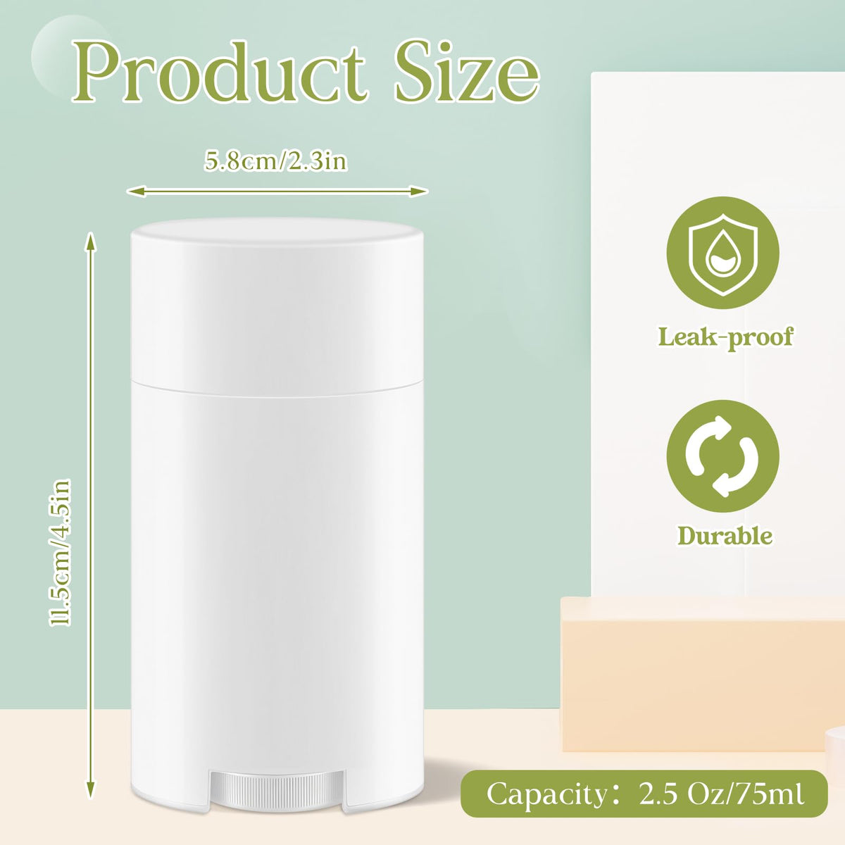 Teenyyou 30-Pack Empty Oval Refillable Deodorant Containers