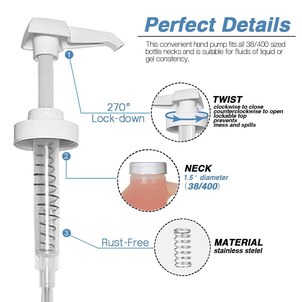 Amorix Gallon Jug Pump Dispenser, 38/400 White 7cc