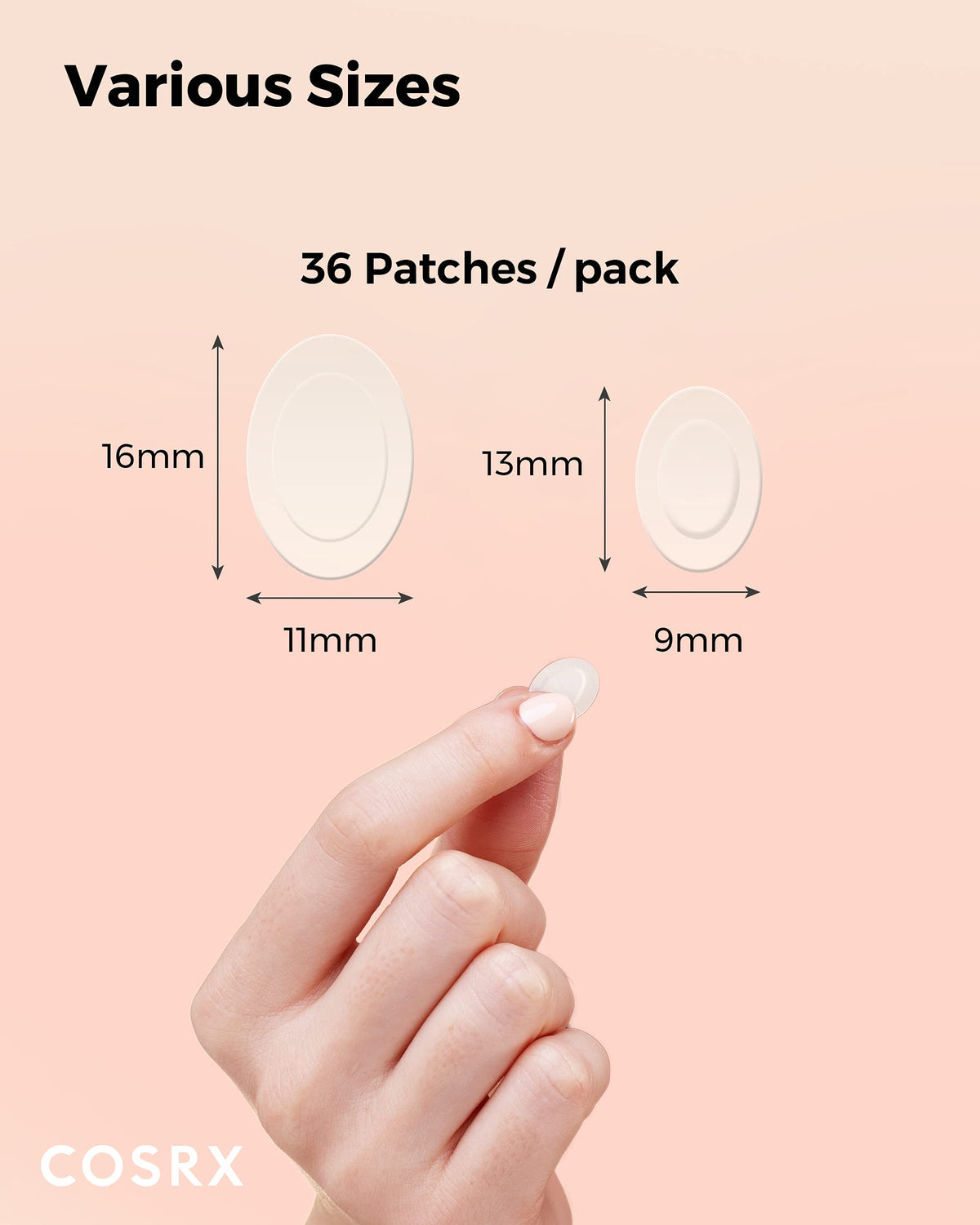 COSRX Master Patch Intensive Oval Hydrocolloid Pimple Patches, 90 Count