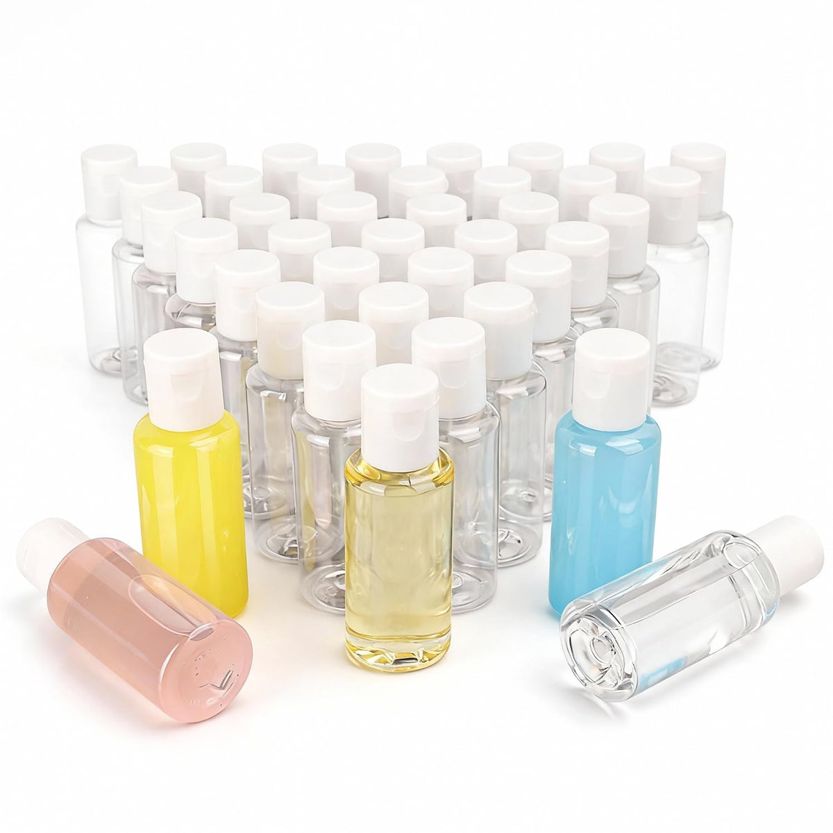 Clear Plastic Squeeze Bottles with Flip-Top Caps, Refillable BPA-Free
