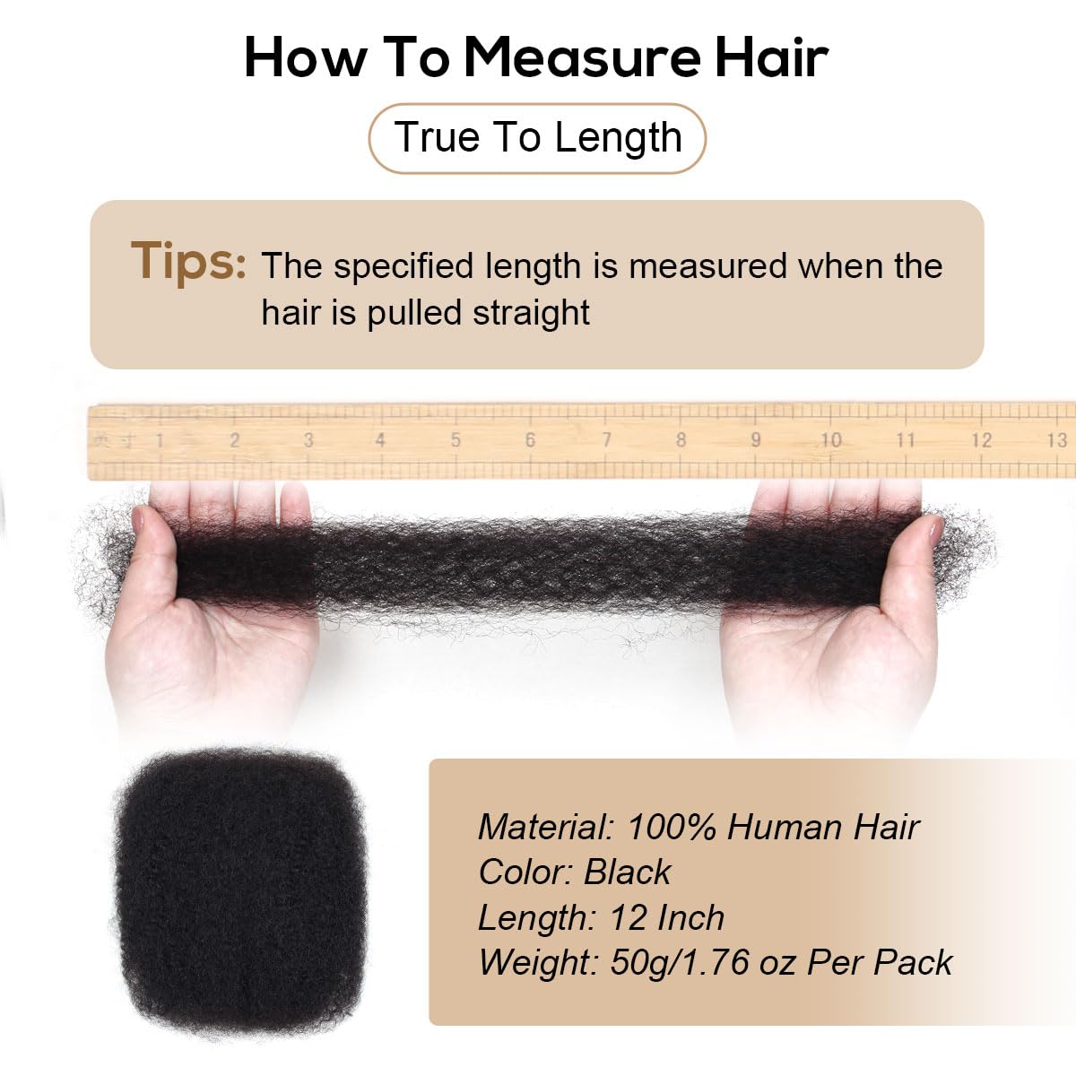 Vecago 100% Human Hair Afro Kinky Bulk Hair