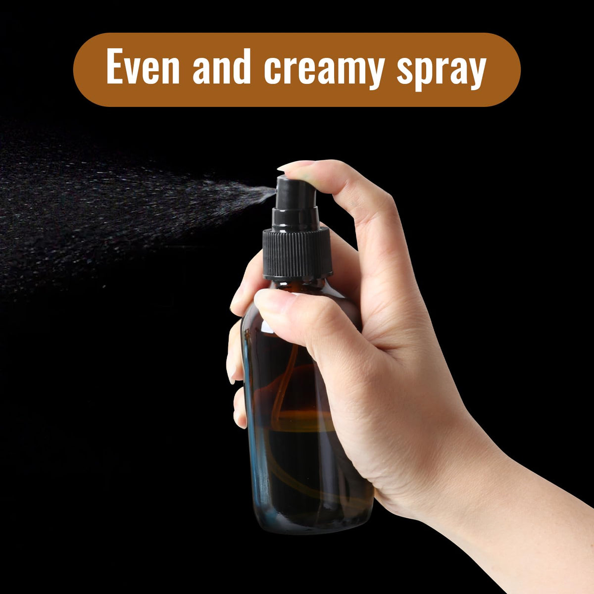 STARSIDE Amber Glass Spray Bottles with Fine Mist Sprayers