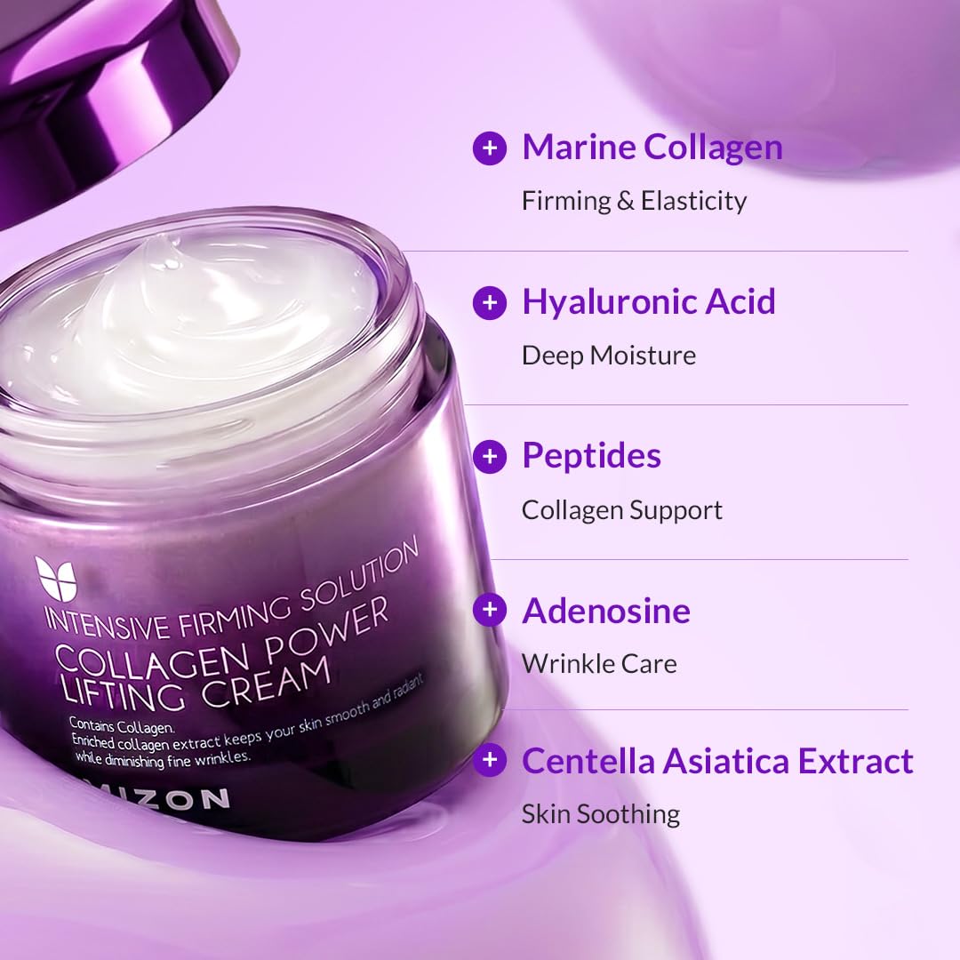 MIZON Marine Collagen Power Lifting Cream with Peptides and Hyaluronic Acid