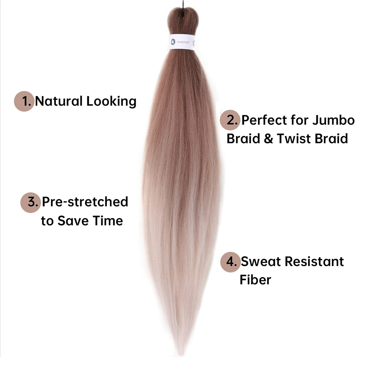 26 Inch Ombre Pre-Stretched Synthetic Braiding Hair Extensions