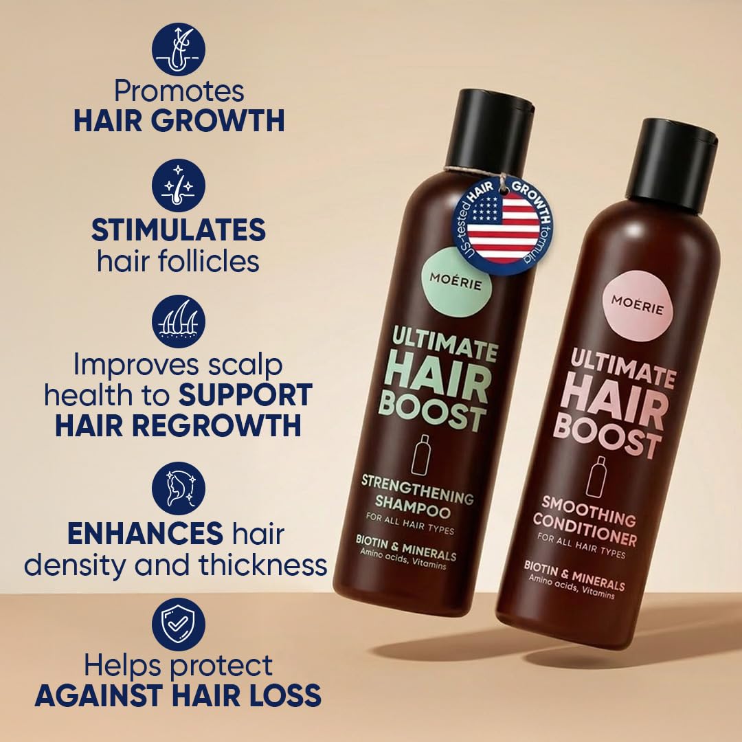 Moerie Hair Growth Shampoo and Conditioner Set with Biotin and Rosemary