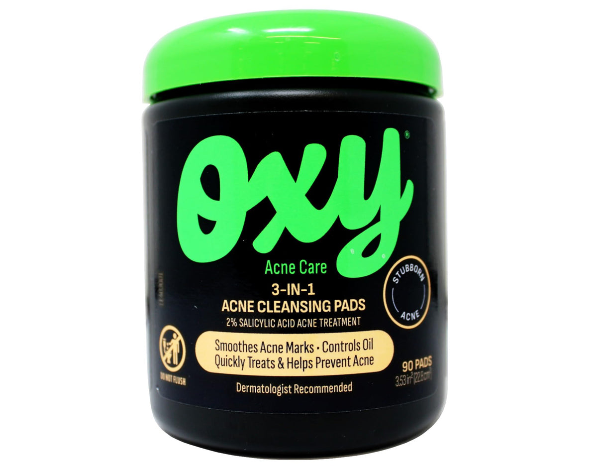 Oxy Acne Care 3-in-1 Acne Cleansing Pads, 2% Salicylic Acid, 90 Pads, 5 Pack