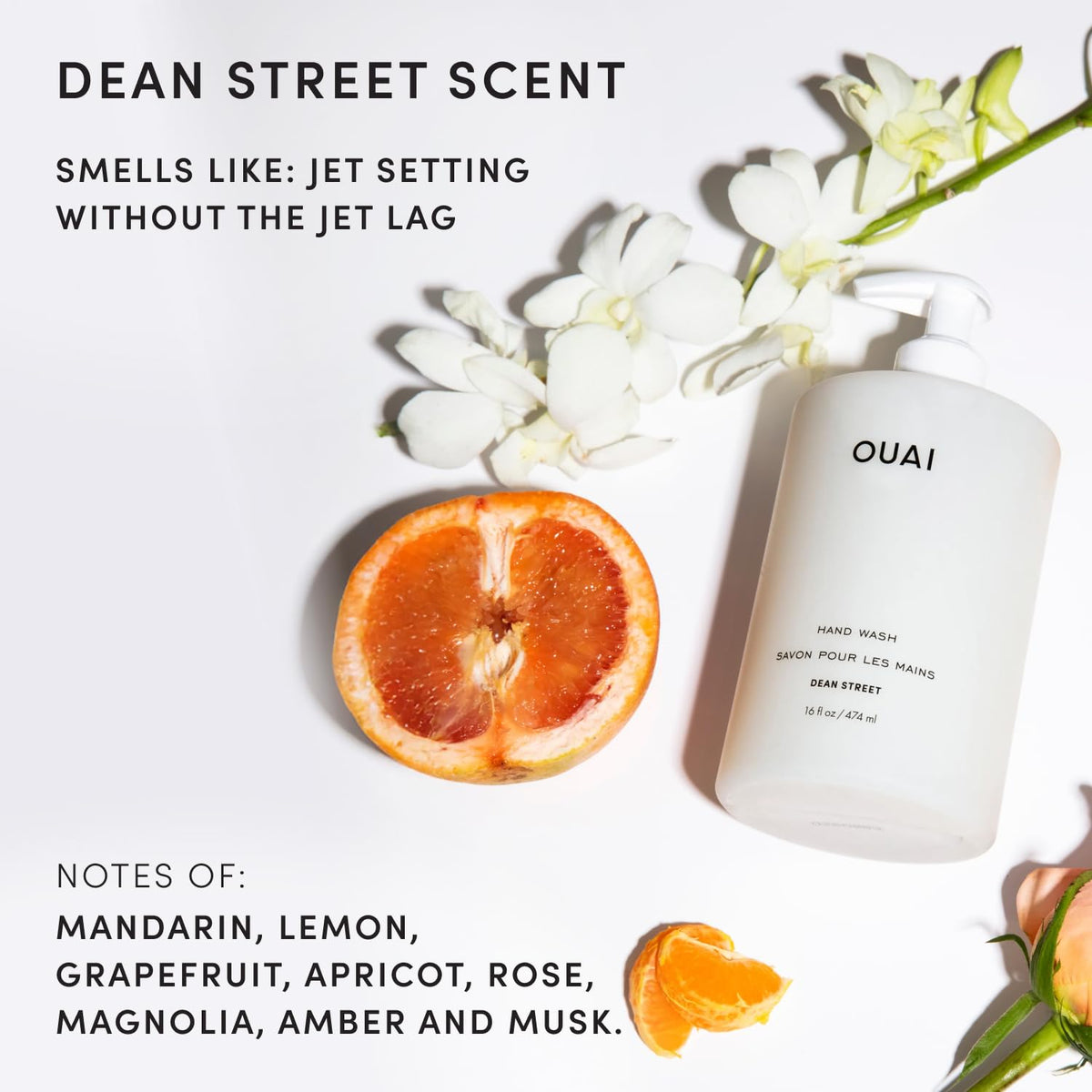OUAI Dean Street Hand Wash Liquid Hand Soap with Jojoba, Avocado & Rosehip Oil