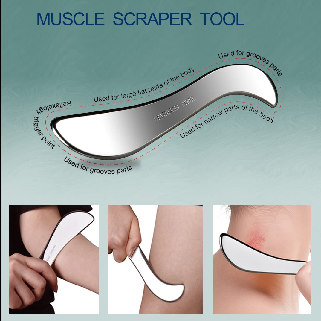 BYYDDIY Stainless Steel Scraping Massage Tool Set