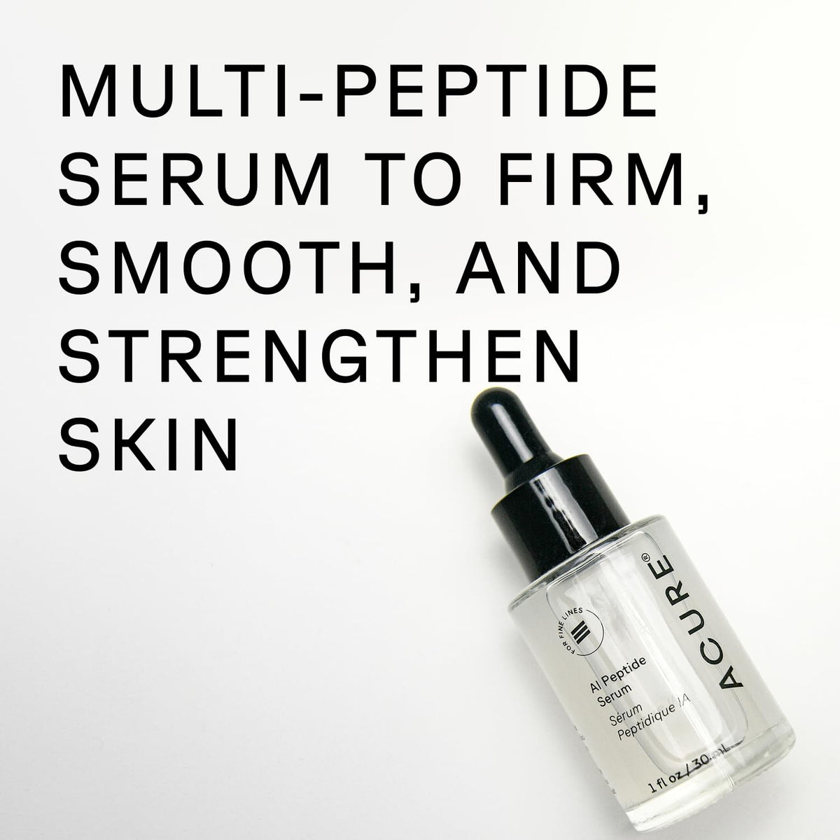 Acure AI Peptide Serum for Face with Niacinamide, Hydrating Anti-Aging Care, 1 fl oz