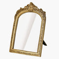 HSDHOME Gold Vintage Vanity Desk Mirror with Carved Resin Frame