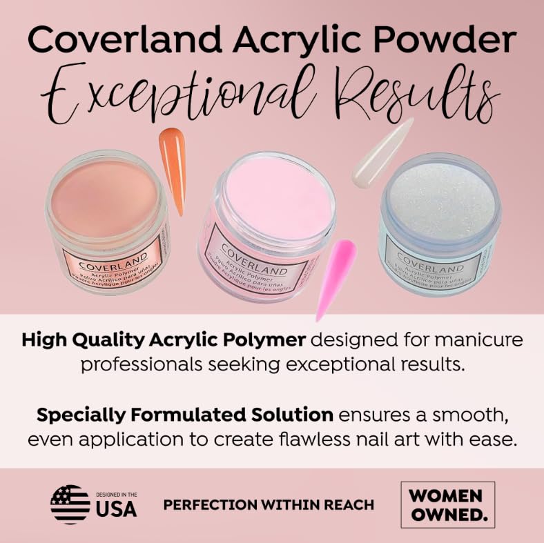 TONES Coverland Acrylic Nail Powder, Professional Bubble-Free Formula