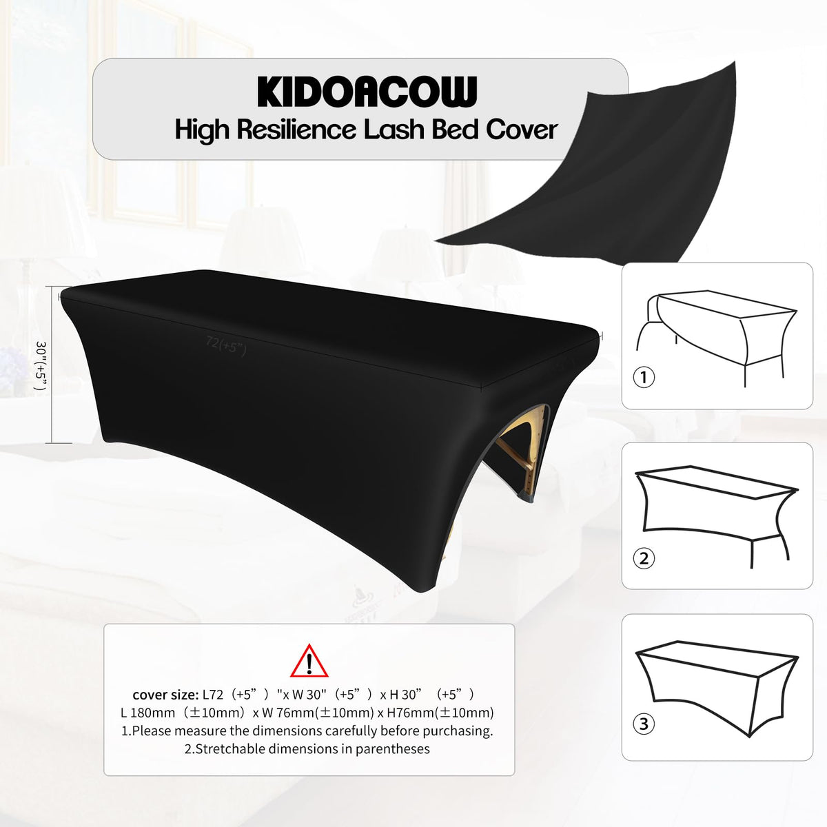 KIDOACOW Stretch Massage Table Covers with Leg Pockets, 2 Pcs
