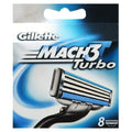 Gillette Mach3 Turbo Razor Refill Cartridges, 8 Count