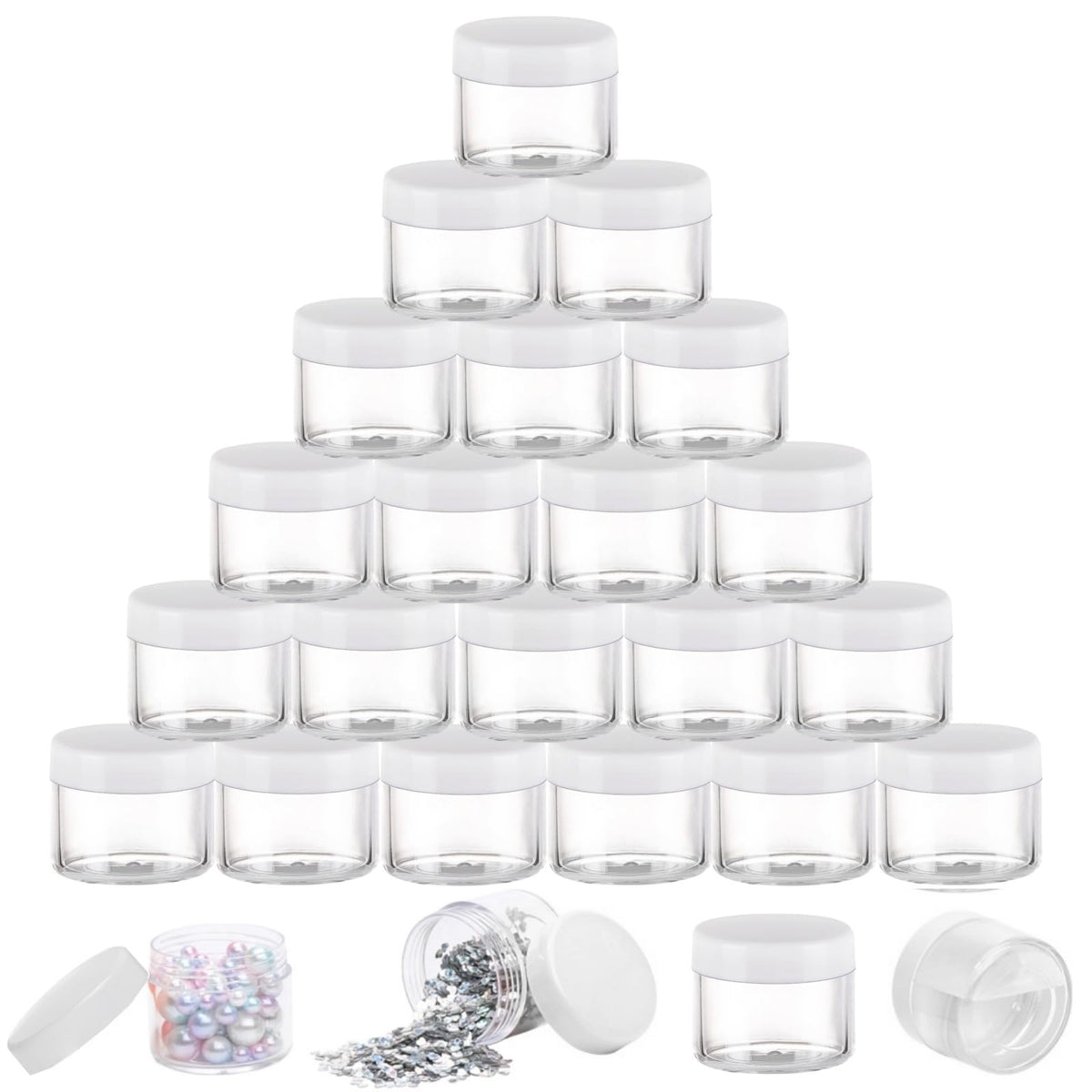 Plastic Sample Containers with Lids - Empty Cosmetic Jars