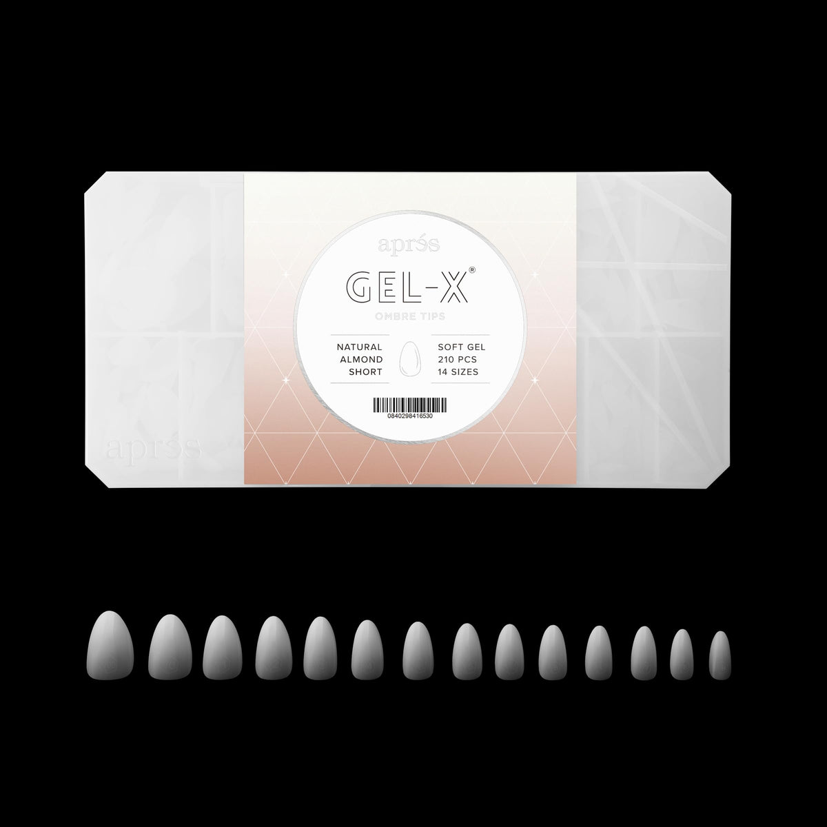 Aprés Ombré Gel-X Nail Tips, 210 Count, 14 Sizes