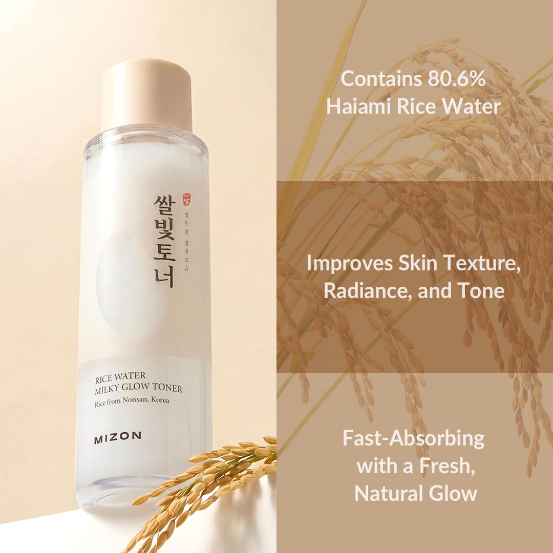 MIZON Rice Water Milky Glow Toner with Niacinamide & Ceramides