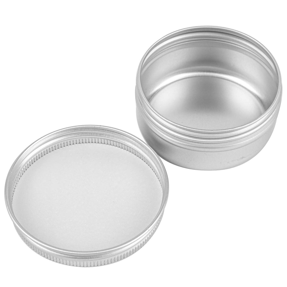 Foraineam 60 Pack 1.7 oz Aluminum Lip Balm Tins with Screw Top Lids