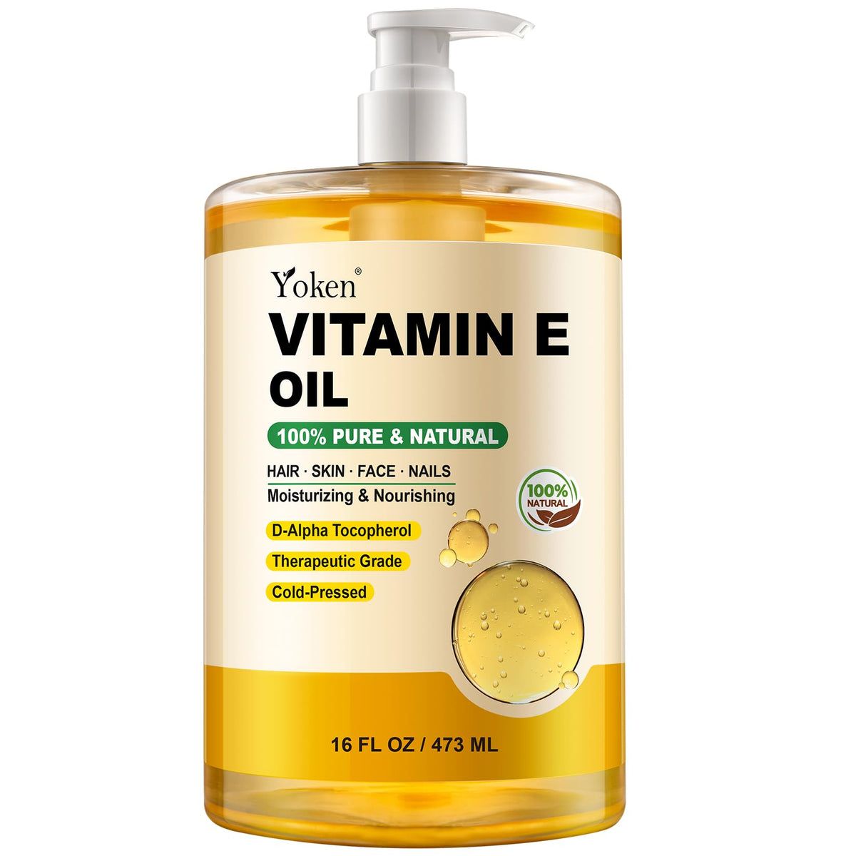 Yoken Unscented Vitamin E Oil for Skin and Body Care
