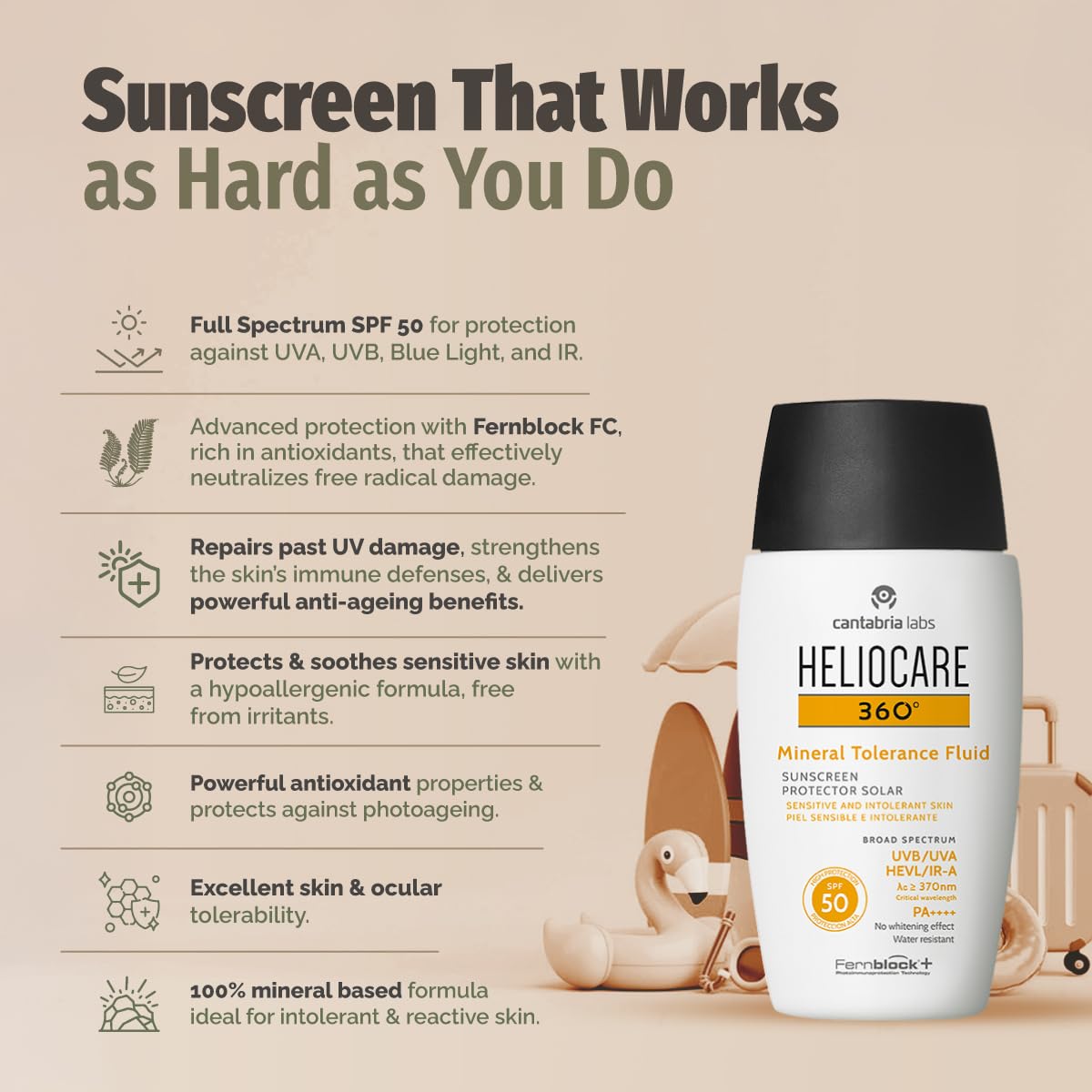 Heliocare 360 Mineral Tolerance Fluid SPF 50+ 50ml
