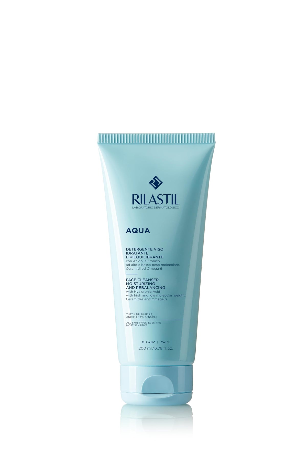 Rilastil Aqua Face Cleanser with Hyaluronic Acid, 200 ml