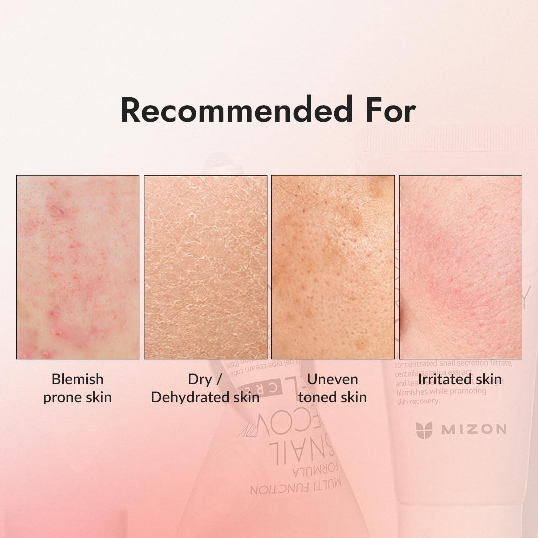 MIZON Snail Recovery Gel Cream with Snail Mucin, Peptides and Niacinamide