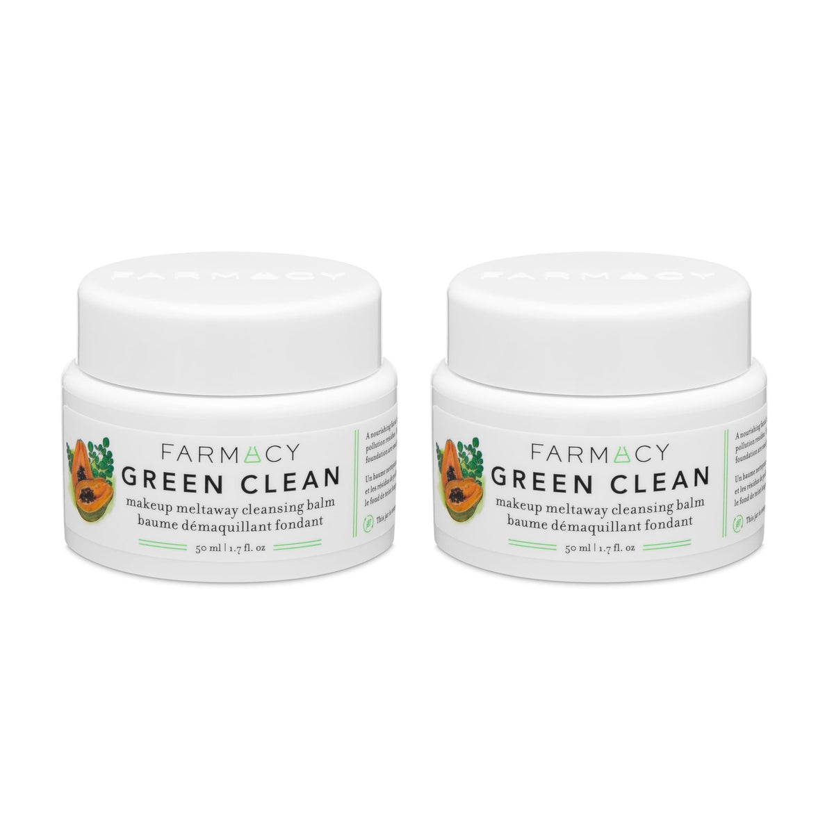 Farmacy Green Clean Cleansing Balm Makeup Remover Bundle, 50ml 2 Count