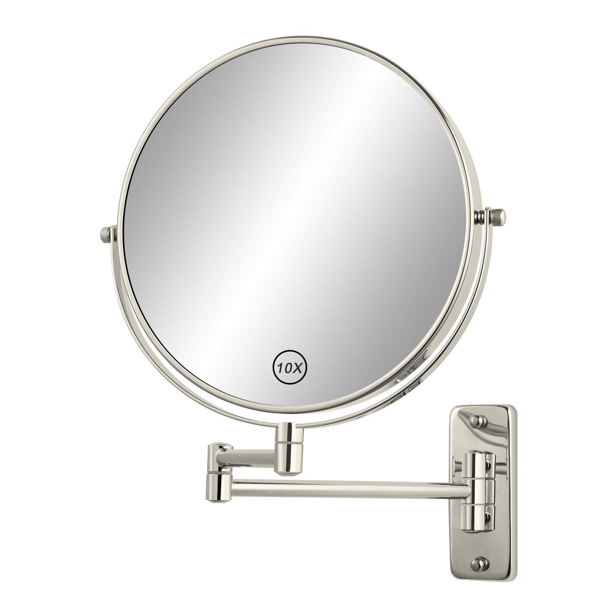 Wall Mounted Double-Sided Magnifying Makeup Mirror with Swivel Arm