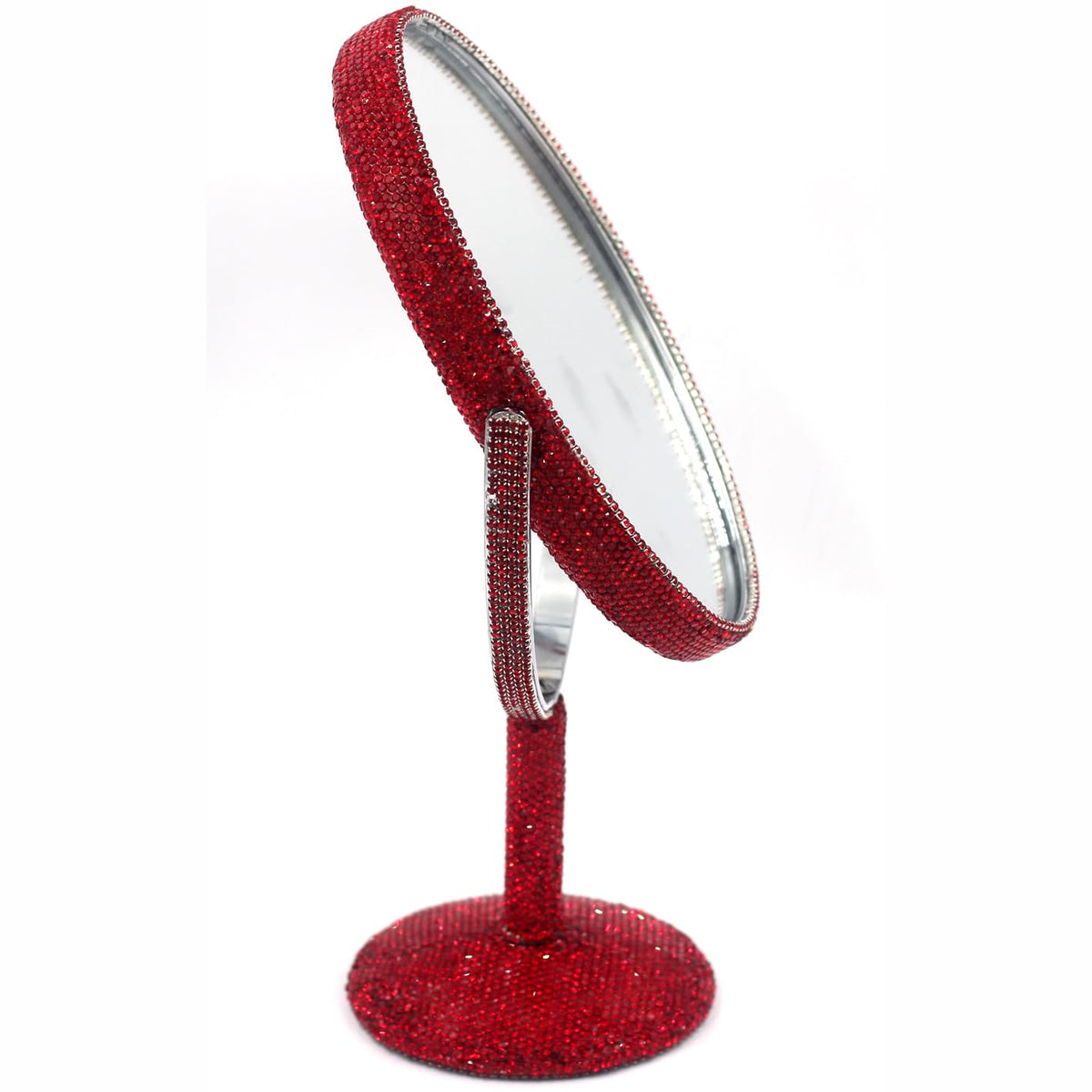 Bling Rhinestone Double-Sided Swivel Vanity Makeup Mirror