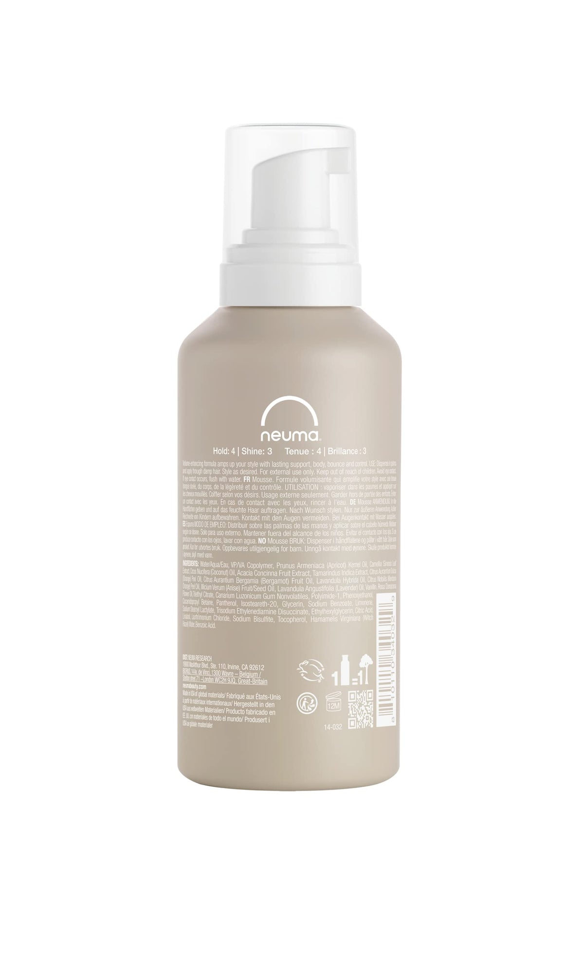 Neuma Neu Styling Foam Hair Mousse, Volumizing Curl-Enhancing Formula, 6.6 Fl. Oz