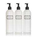 Silkscreened Refillable Shower Bottle Set, 16 oz 3-Pack