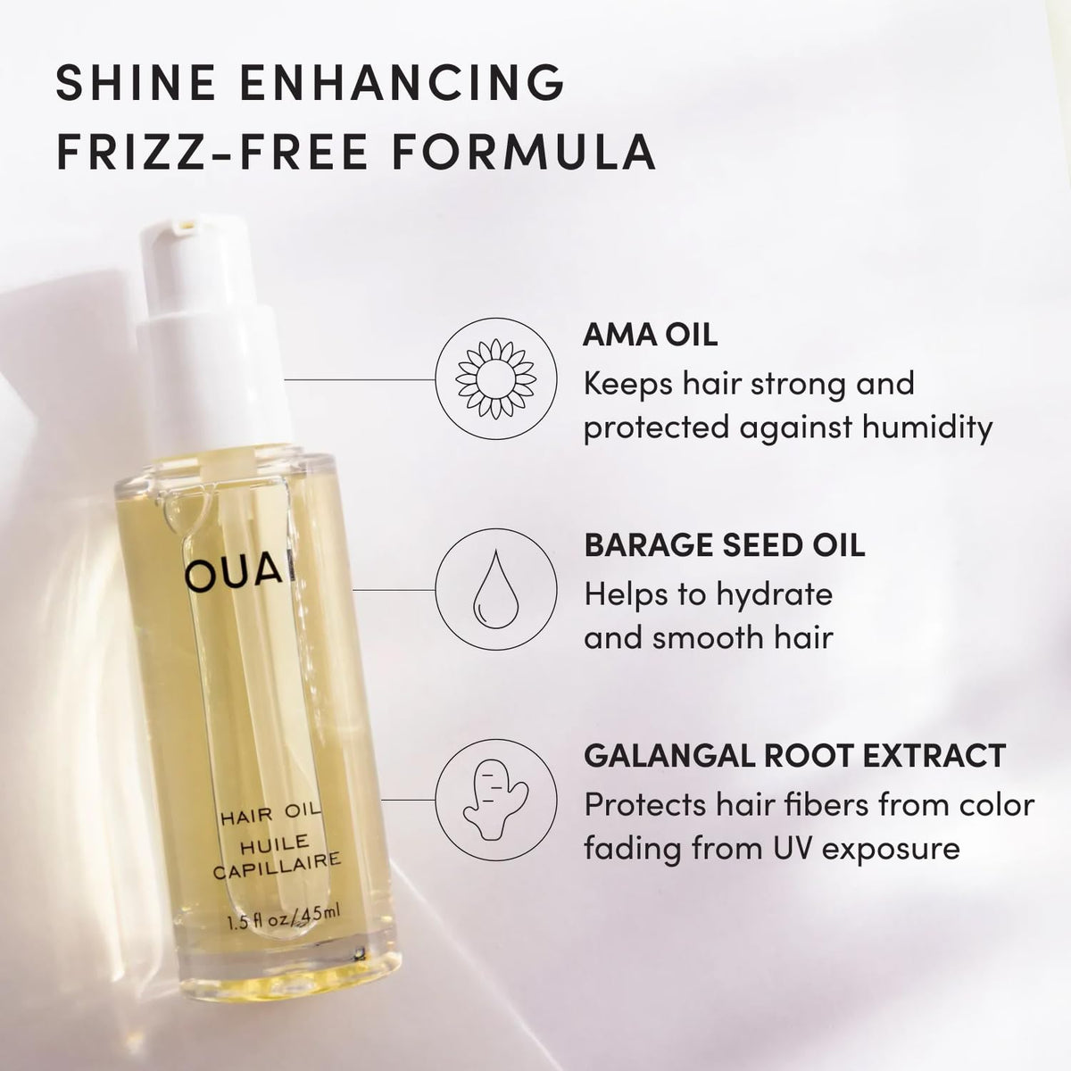 OUAI Hair Oil Heat Protectant for Frizz Control and Shine