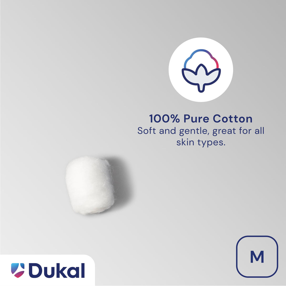 Dukal Medium White Cotton Balls, Non-Sterile