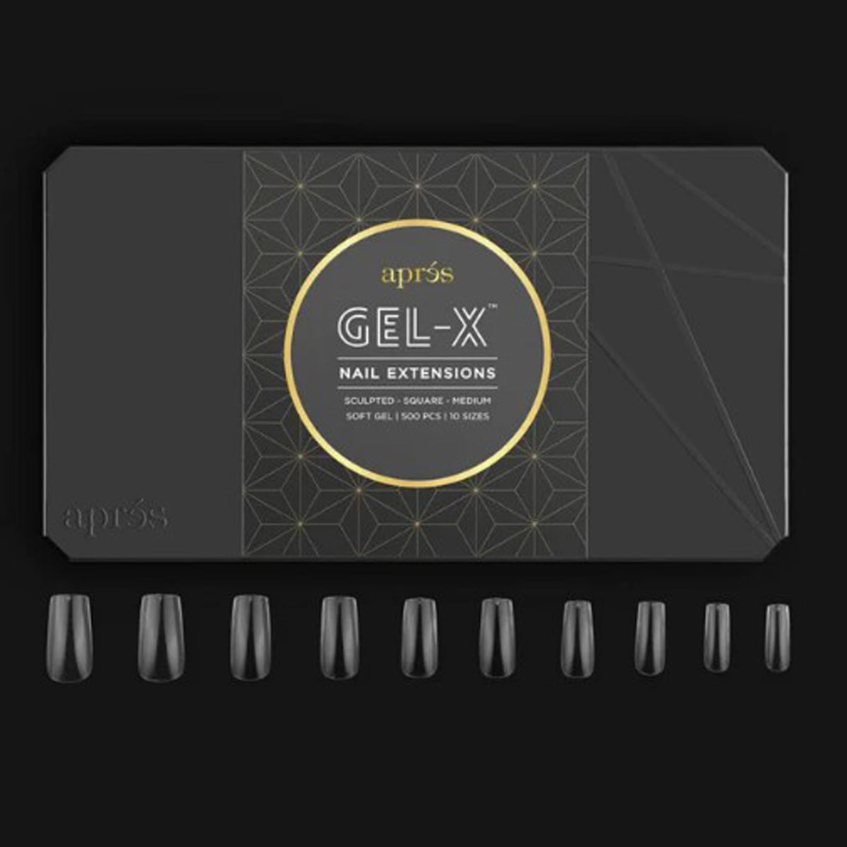 Aprés Gel-X Nail Tips Refills, Clear Sculpted Square Medium, 500 Count
