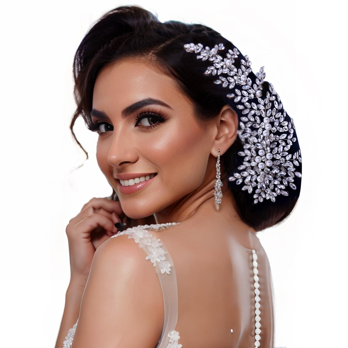 Crystal Pearl and Rhinestone Bridal Hair Comb for Women and Girls