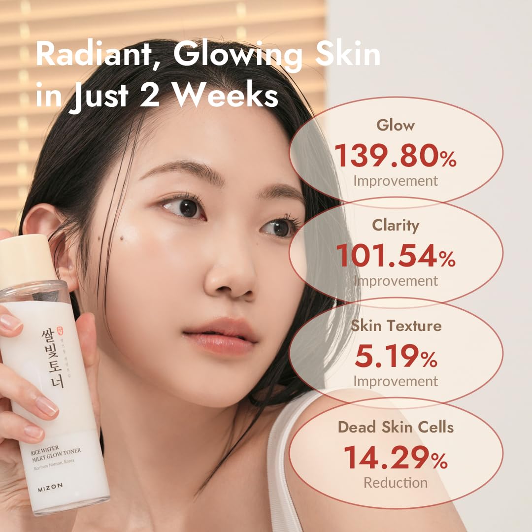 MIZON Rice Water Milky Glow Toner with Niacinamide & Ceramides